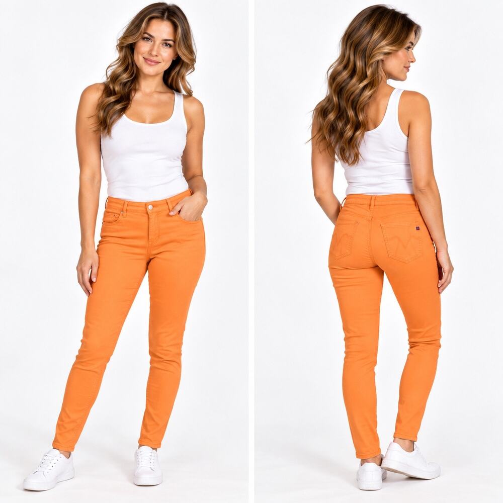 Vigoss The Jagger Womens Size 13 Orange Skinny Jeans Stretch Denim Pants